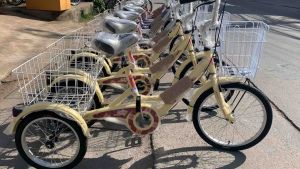 ส่งฟรีเป็นคันประกอบแล้ว100%แกะห่อกันกระแทรกปั่นได้เลย จักรยาน3ล้อผู้ใหญ่