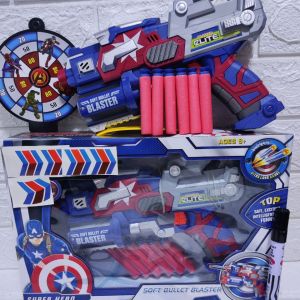 CWVS AVENGERS NERF GUN TOY CAPT. AMERCA SOFT BULLET GUN TOY FOR KIDS AND CHILDREN