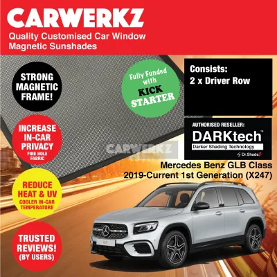 CERTIFIED ORIGINAL Dr Shadez Darktech Mercedes Benz GLB Class 2019-Current 1st Generation (X247) Germany SUV Customised Window Magnetic Sunshades