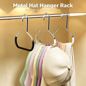 3Pcs Metal Circle Ring Hat Hanger Wardrobe Storage Rack For Baseball Cap Scarf Tie Display Organizer