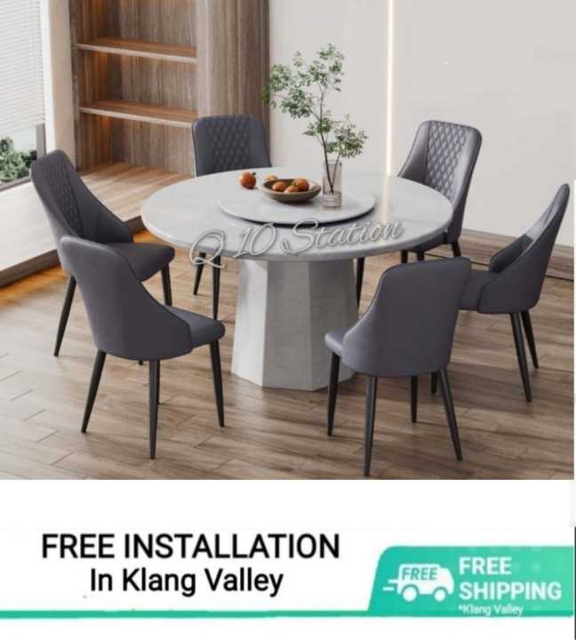Marble Round Dining Table For 6