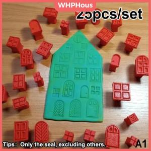 WHPHous Plastic Clay Stamp Set for DIY Pottery Window Patterns 25pcs Molding Kit for Kids and Adults Craft Projects