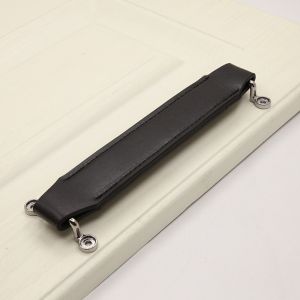 YANGS Mềm Tay cầm bằng da Nâu PU Tay kéo Ghế đẩu Cổ điển Với ốc vít Tay kéo tủ Sofa