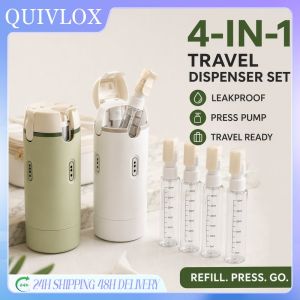 Travel Bottle Set Press Pump Leakproof Toiletry Dispenser Refillable Portable Container Kit For Carry On Luggage Bathroom