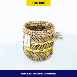 HUGeARNS - Keranjang Eceng Gondok Tabung / Keranjang Bulat Anyaman Eceng Gondok Home Decor / Basket Natural / Keranjang Enceng Gondok / Keranjang Hampers Enceng Gondok / Anyaman Dekorasi Natural Home Decor / Keranjang Anyaman Enceng Gondok Cover Pot