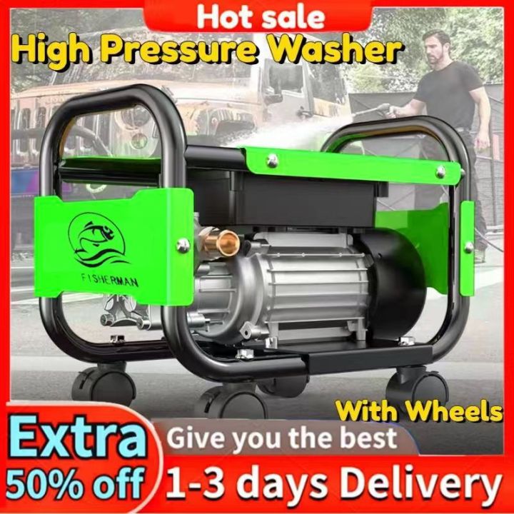 3000W Peak Value Portable High Pressure Car Washing Machine With Soap  Bottle Inlet Hose Portable Power Cleaner Car Wash The high-pressure car 