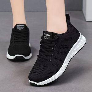 Best Sellers Women Korean Fashion Breathable Mesh Jogging Sneakers LightWeight Comfort Casual Black Rubber Shoes For Women