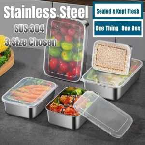 Luckylkh Stainless Steel Food Box Container Storage Container Tray with Cover