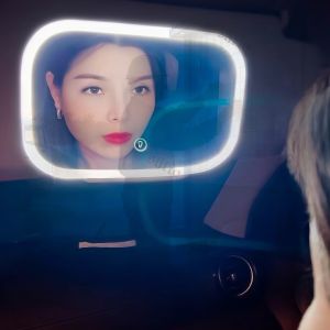 LED Car Sun Visor Mirror – Touch Control 3 Light Modes HD Anti-Glare Rechargeable Clip-On Makeup Mirror