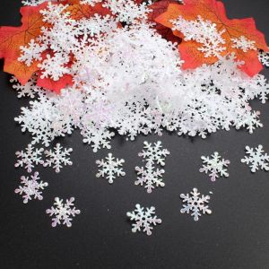 GONOVO STUDIO Glitter Christmas Snowflakes Confetti Multi-color DIY Snowflake Sequins Funny 1.5cm/2cm/3cm Artificial Snowflakes Cake Decor