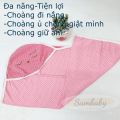 [HCM]KHĂN QUẤN CHO BÉ KHĂN CHOÀNG CÓ NÓN CHO BÉ SƠ SINH HOTGA (khăn ủ bé cotton mềm mại). 
