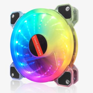 [สินค้าขายดี] COOLMOON AURA ชุดพัดลมเคสRGB +รีโมทคอนโทรล ระบายความร้อนคอมพิวเตอร์ RGB Fan case with remote for Computer