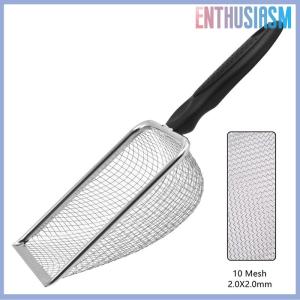 【Enthusiasm】🌟🌟【Hot Sale】🎈 Vật nuôi làm sạch công cụ thép không gỉ Phân xẻng Net mèo xả rác xẻng loài bò sát thằn lằn cát xẻng lưới màn hình phân muỗng