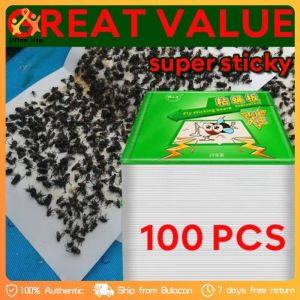 100PCS 1 Piece of Paper Can Catch 1000 Flies Fly Trap Sticky Glue Fly Catcher Flies Fly Killer