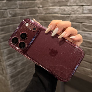 Luxury Bling Glitter Clear Shockproof Armor Case For iPhone 18Pro 17 17Air 17Pro Max Transparent Lens Protection Hard Back Cover