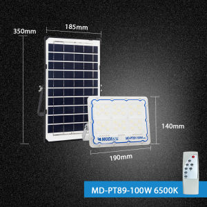 MODI โคมไฟสปอตไลท์โซล่าเซลล์รุ่น100W/200W/300W/400 (แสงขาว/เปิดได้ 3 แสง) สายยาว 5M รีโมทคอนโทรล โหมดแจ้งเตือนภัย