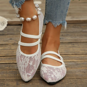 Free Shipping Shallow-Toe Flats For Women 2026 Autumn New Collection Korean-Style Casual Single-Strap Flat Shoes With Breathable Mesh Upper