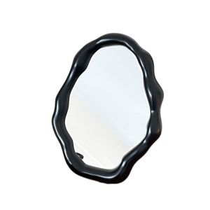 OUTOPEN Sang trọng nhẹ Gương đứng không đều Ins Gấp Gương trang điểm để bàn Thời trang Trong suốt Gương trang điểm hình đám mây Phòng tắm