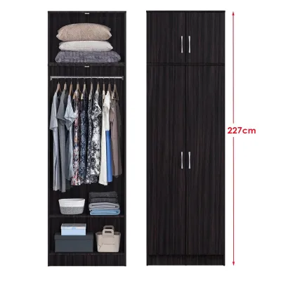 Jayce 2-Door Wardrobe (Walnut / White)