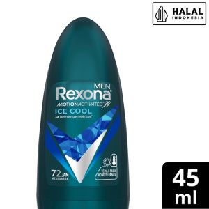 Rexona Men Deodorant Pria 45ml Roll On Antiperspirant Ice Cool Adventure Sport Defense Invisible Dry Lime Cool Active Bright