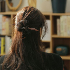 [SG|Extra Smooth & Firm] Wooden Hair Stick Hand-carved Red Sandalwood HairStick Chignon Hair Pin 18cm
