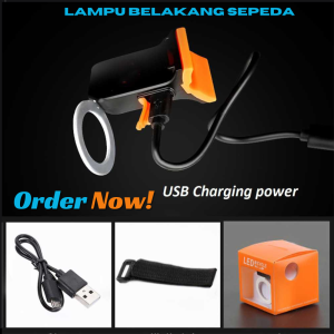 TERLARIS KIRIM CEPAT  Lampu Belakang Sepeda Tail Light LED USB Rechargeable 5 Mode GARANSI TERANG