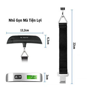 Cân Điện Tử Hành Lý Xách Tay LCD 50kg Thiết Kế Chữ T Chất Liệu Nhựa Bền Tiện Dụng