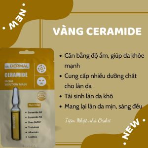 Mặt nạ miếng dưỡng da Dermal Solution Sheet Face Pack (Ceramide) Cân bằng độ ẩm giúp da khỏe dưỡng trắng