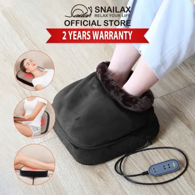 Snailax SL-522S Premium 2-in-1 Shiatsu Foot & Back Massager with Heat Detachable Velvet Cover Local 1-Year Warranty - Home Office Wellness Essential