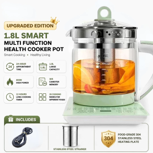 【Ready Stock】1.8L Electric Health Pot 18 Preset Menus | Multi-Function Kettle (Tea/Soup/Stew) 3-Pin SG Plug Fast Heating