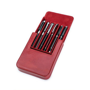 Genuine Leather Pen Case 6 Slots High Quality Handmade Pen Pouch For Business Office School Stationery