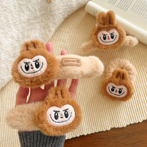 Nữ thời trang kết hợp kẹp tóc thú mỏ vịt và dây buộc tóc zhuoya labubu barrettes barrettes Thú nhồi bông hoạt hình dễ thương