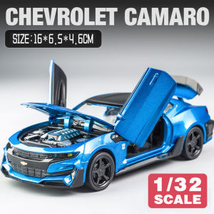 LEO 1:32 Bumblebee Camaro Alloy Model Car 4 Doors Open sound and light effect alloy car model diecast Kids Toys toys for boys baby toys