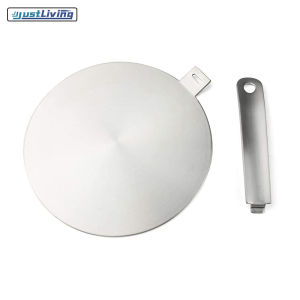 JustLiving Induction Adapter Plate Heat Diffuser Stainless Steel Heat Conduction Plate Heat Conduction Plate with Detachable Handle Thawed Heat Insulation Plate Kitchen Tools Cooking Diffuser
