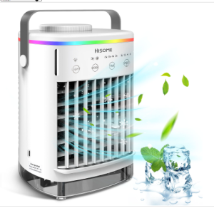 USB Portable Air Conditioner Fan Portable Air Cooler Fan Water Cooling Fan Air Cooler 700ML Water Tank Desktop Smart Timing Function 4 Modes 7 Colors Light Air Cooler for Room