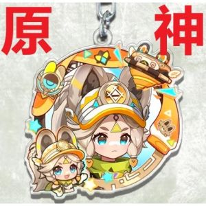 Game Cosplay Keychain Focalors Furina de Fontaine Yumemizuki Mizuki Raiden Ei Kabukimono Kunikuzushi Keyring Cartoon Print Acrylic Key Chain Ring Anime Jewelry