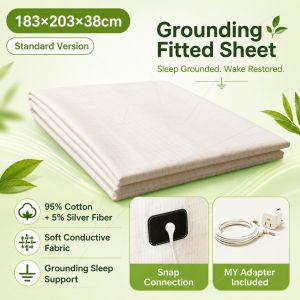 Grounding Flat Sheet Earthing Fitted Sheet 10% Silver Fiber Organic Cotton Sheet For Better Sleep Wellness Recovery