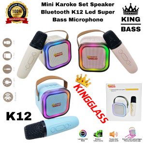 Speaker Bluetooth Mini Kingglass K-12 Led Super Bass Wirelles Mini Speaker Karaoke Colorful With Mic