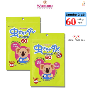Miếng dán chống muỗi/đuổi muỗi côn trùng Wakodo Nhật Bản 60 miếng tinh dầu thực vật cho bé và người lớn