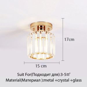 โคมไฟเพดานคริสตัลหรูหราทันสมัย โคมไฟทางเดินห้องนอน โคมไฟห้องนั่งเล่น โคมไฟทางเดินระเบียง โคมไฟห้องแต่งตัว โคมไฟนอร์ดิก