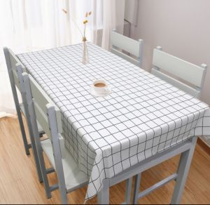 Waterproof Oilproof Grid Tablecloth Stain Resistant Washable Rectangular Table Cover Home Dining Kitchen Decor