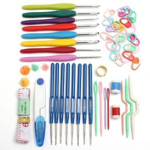 57pcs 16 Sizes Crochet Hooks Needles Stitches Knitting Craft Case Crochet Set Knitting Craft Case