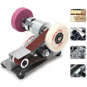BAI WEN 110/220V Mini Electric Belt Sander DIY Polishing Grinding Machine 15 Multifunctional Fixed Angle Sharpening Machine Desktop Grinder Power Tool