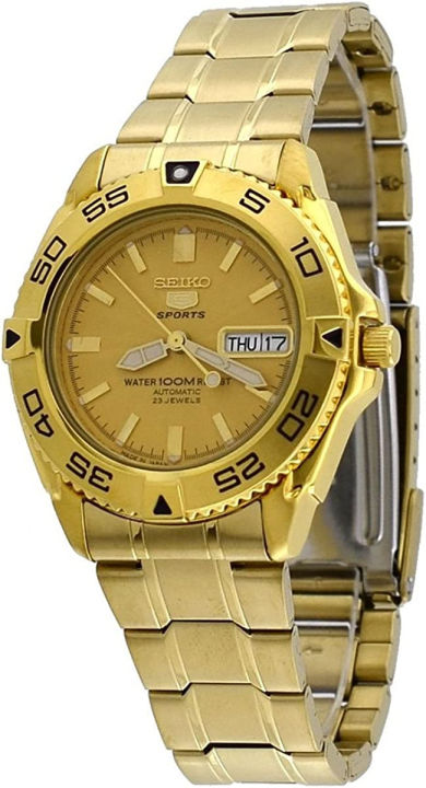 Seiko 5 Sports SNZB26J1 Men s Japan Gold Tone Stainless Steel