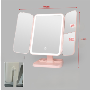 Portable Cosmetic Mirror With Lights Cermin Bedroom Desktop Cosmetics Mirror Fill Light Rechargeable Makeup Mirror
