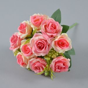 FZIPUA Silk Artificial Rose Bouquet 31cm 10 Heads Peony Fake Flowers Realistic 6 Colors Artificial Flowers Wedding Decoration Flowers