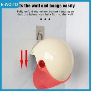 【E-WOITD】 Motorcycle Helmet Rack Wall Mount Metal Bike Helmet Holder Mount Stainless Steel Bicycle Helmet Display Hanger Stand