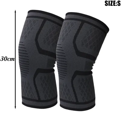 Sports Compression Knee Pads Elastic and Breathable Outdoor Basketball Running Fitness Cycling Knitted Sports Knee Pads Protection to Support Knee Pain