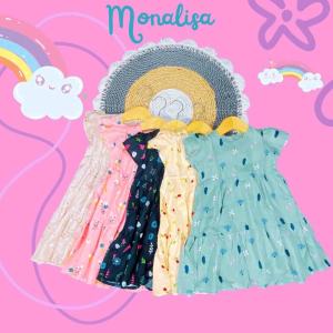 PAKET 3 PCS DRES MONALISA usia 0-6 th dres anak perempuan dres rayon dres bayi dres harian perempuan