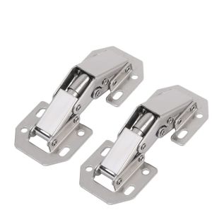 10 ชิ้น บานพับตู้สแตนเลส / บานพับตู้แบบซ่อน / บานพับประตูตู้แบบไฮดรอลิก 90 องศาที่ไม่ต้องเจาะ / บานพับติดผิวแบบไม่ต้องเจาะ